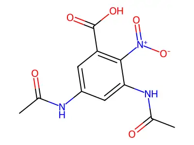 3,5-Diacetamido-2-nitrobenzoic acid structure