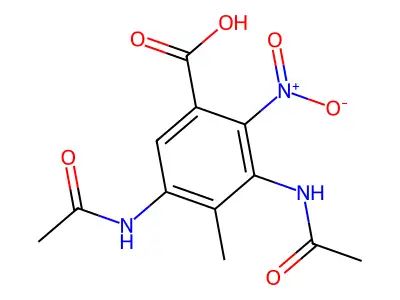 3,5-Bis(acetylamino)-4-methyl-2-nitro-benzoic acid structure
