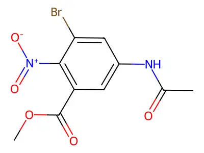 Methyl 5-(acetylamino)-3-bromo-2-nitrobenzoate structure