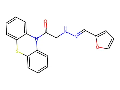 10H-Phenothiazine, 10-(((2-furanylmethylene)hydrazino)acetyl)- structure