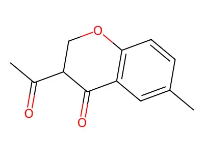 3-Acetyl-6-methyl-2,3-dihydrochromen-4-one structure