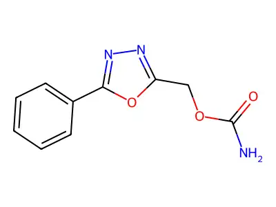 1,3,4-Oxadiazole-2-methanol, 5-phenyl-, carbamate (ester) structure