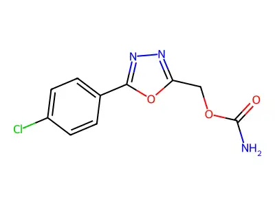1,3,4-Oxadiazole-2-methanol, 5-(4-chlorophenyl)-, carbamate (ester) structure