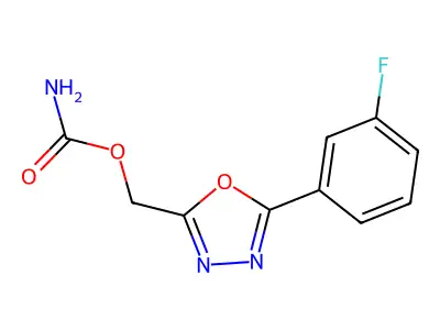 1,3,4-Oxadiazole-2-methanol, 5-(3-fluorophenyl)-, carbamate (ester) structure