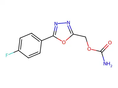 1,3,4-Oxadiazole-2-methanol, 5-(4-fluorophenyl)-, carbamate (ester) structure