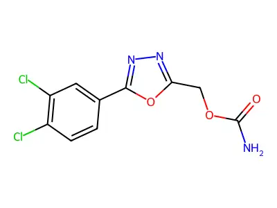 1,3,4-Oxadiazole-2-methanol, 5-(3,4-dichlorophenyl)-, carbamate (ester) structure