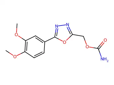 1,3,4-Oxadiazole-2-methanol, 5-(3,4-dimethoxyphenyl)-, carbamate (ester) structure