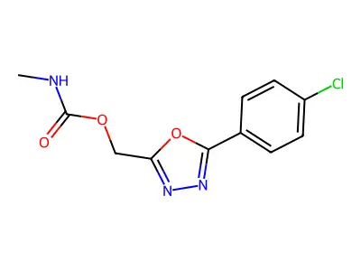 1,3,4-Oxadiazole-2-methanol, 5-(4-chlorophenyl)-, methylcarbamate (ester) structure