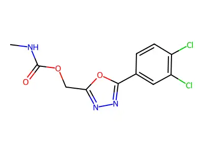 1,3,4-Oxadiazole-2-methanol, 5-(3,4-dichlorophenyl)-, methylcarbamate (ester) structure