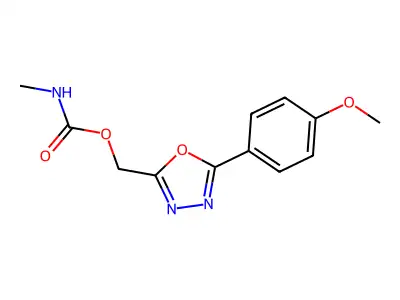 1,3,4-Oxadiazole-2-methanol, 5-(4-methoxyphenyl)-, methylcarbamate (ester) structure
