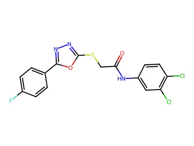 N-(3,4-dichlorophenyl)-2-[[5-(4-fluorophenyl)-1,3,4-oxadiazol-2-yl]sulfanyl]acetamide structure