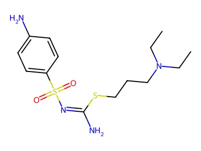 3-(diethylamino)propyl N'-(4-aminophenyl)sulfonylcarbamimidothioate structure
