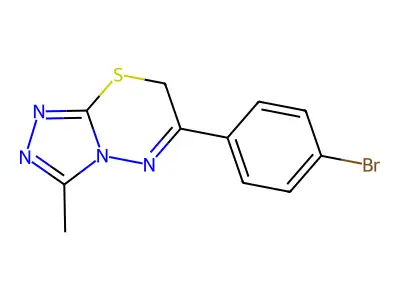 6-(4-bromophenyl)-3-methyl-7H-[1,2,4]triazolo[3,4-b][1,3,4]thiadiazine structure