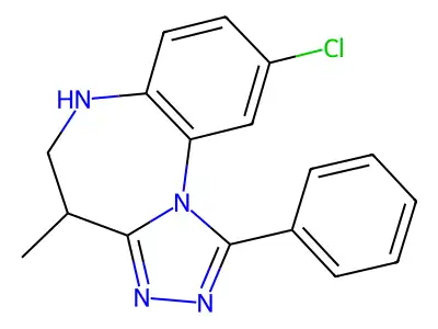 4H-s-Triazolo(4,3-a)(1,5)benzodiazepine, 5,6-dihydro-9-chloro-4-methyl-1-phenyl- structure