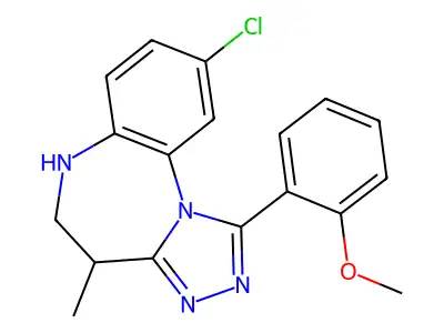 4H-(1,2,4)Triazolo(4,3-a)(1,5)benzodiazepine, 5,6-dihydro-9-chloro-1-(2-methoxyphenyl)-4-methyl- structure