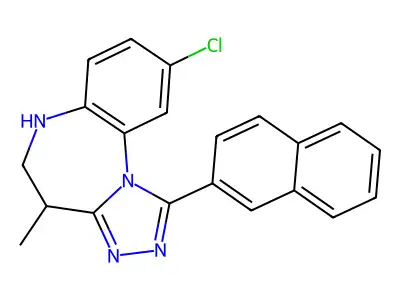 5,6-Dihydro-9-chloro-4-methyl-1-(2-naphthalenyl)-4H-s-triazolo(4,3-a)(1,5)benzodiazepine structure