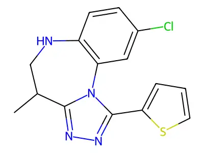 5,6-Dihydro-9-chloro-4-methyl-1-(2-thienyl)-4H-s-triazolo(4,3-a)(1,5)benzodiazepine structure