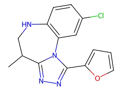 5,6-Dihydro-9-chloro-1-(2-furyl)-4-methyl-4H-s-triazolo(4,3-a)(1,5)benzodiazepine structure