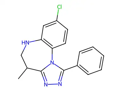 4H-s-Triazolo(4,3-a)(1,5)benzodiazepine, 5,6-dihydro-8-chloro-4-methyl-1-phenyl- structure