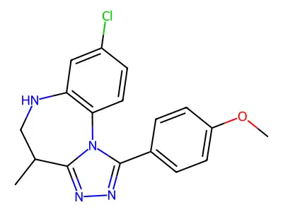 5,6-Dihydro-8-chloro-1-(p-methoxyphenyl)-4-methyl-4H-s-triazolo(4,3-a)(1,5)benzodiazepine structure