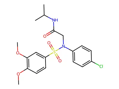 N~2~-(4-chlorophenyl)-N~2~-[(3,4-dimethoxyphenyl)sulfonyl]-N-propan-2-ylglycinamide structure