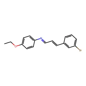 (E)-3-(3-bromophenyl)-N-(4-ethoxyphenyl)prop-2-en-1-imine structure