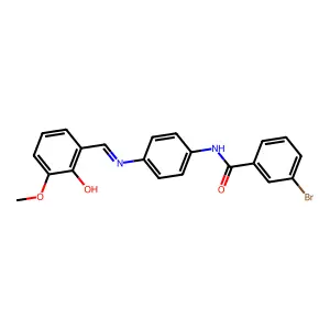 3-bromo-N-[4-[(2-hydroxy-3-methoxyphenyl)methylideneamino]phenyl]benzamide structure