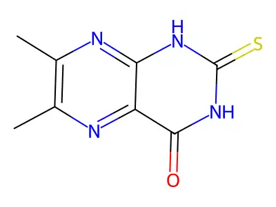 6,7-Dimethyl-4-hydroxy-2-mercaptopteridine structure
