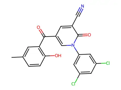 1-(3,5-dichlorophenyl)-5-(2-hydroxy-5-methylbenzoyl)-2-oxopyridine-3-carbonitrile structure