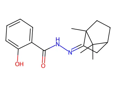 2-Hydroxy-N-[(Z)-(1,7,7-trimethyl-2-bicyclo[2.2.1]heptanylidene)amino]benzamide structure