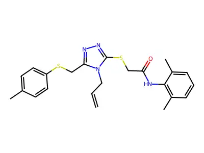 2-[(4-allyl-5-{[(4-methylphenyl)sulfanyl]methyl}-4H-1,2,4-triazol-3-yl)sulfanyl]-N-(2,6-dimethylphenyl)acetamide structure