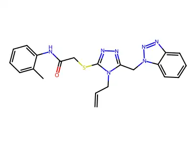 2-{[4-ALLYL-5-(1H-1,2,3-BENZOTRIAZOL-1-YLMETHYL)-4H-1,2,4-TRIAZOL-3-YL]SULFANYL}-N-(2-METHYLPHENYL)ACETAMIDE structure