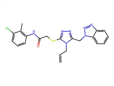 2-((5-((1H-Benzo[d][1,2,3]triazol-1-yl)methyl)-4-allyl-4H-1,2,4-triazol-3-yl)thio)-N-(3-chloro-2-methylphenyl)acetamide structure