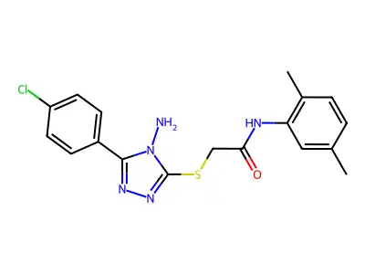 2-((4-amino-5-(4-chlorophenyl)-4H-1,2,4-triazol-3-yl)thio)-N-(2,5-dimethylphenyl)acetamide structure