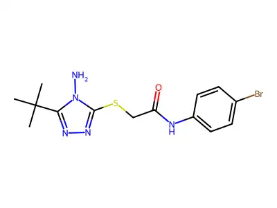 2-((4-Amino-5-tert-butyl-4H-1,2,4-triazol-3-YL)thio)-N-(4-bromophenyl)acetamide structure
