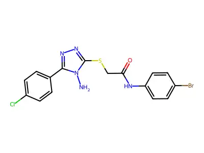 2-{[4-amino-5-(4-chlorophenyl)-4H-1,2,4-triazol-3-yl]sulfanyl}-N-(4-bromophenyl)acetamide structure