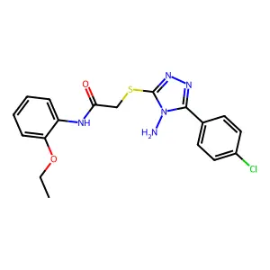 2-{[4-amino-5-(4-chlorophenyl)-4H-1,2,4-triazol-3-yl]sulfanyl}-N-(2-ethoxyphenyl)acetamide structure