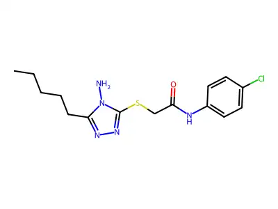 2-((4-Amino-5-pentyl-4H-1,2,4-triazol-3-YL)thio)-N-(4-chlorophenyl)acetamide structure