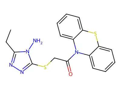 2-[(4-Amino-5-ethyl-1,2,4-triazol-3-yl)sulfanyl]-1-phenothiazin-10-ylethanone structure