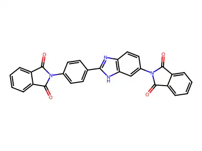 2-[4-[6-(1,3-dioxoisoindol-2-yl)-1H-benzimidazol-2-yl]phenyl]isoindole-1,3-dione structure