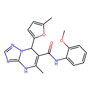 N-(2-methoxyphenyl)-5-methyl-7-(5-methylfuran-2-yl)-4,7-dihydro-[1,2,4]triazolo[1,5-a]pyrimidine-6-carboxamide structure