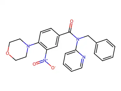 N-benzyl-4-morpholino-3-nitro-N-(pyridin-2-yl)benzamide structure