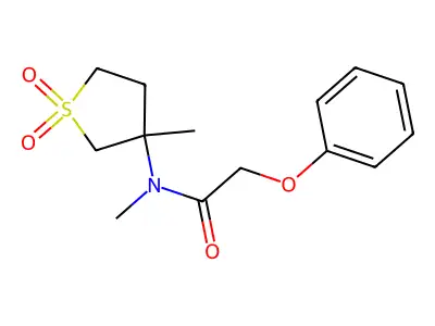 N-methyl-N-(3-methyl-1,1-dioxothiolan-3-yl)-2-phenoxyacetamide structure
