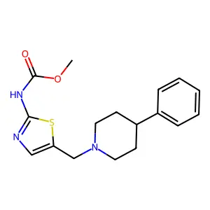 methyl N-[5-[(4-phenylpiperidin-1-yl)methyl]-1,3-thiazol-2-yl]carbamate structure