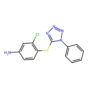 3-Chloro-4-(1-phenyl-1H-tetrazol-5-ylsulfanyl)-phenylamine structure