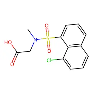 N-[(8-chloro-1-naphthyl)sulfonyl]-N-methylglycine structure
