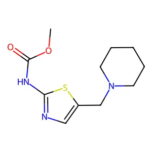 Methyl 5-(1-piperidinylmethyl)-1,3-thiazol-2-ylcarbamate structure