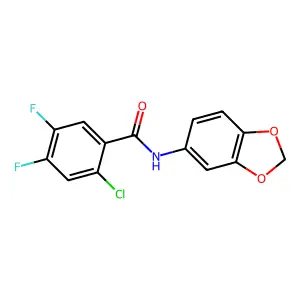 N-(1,3-benzodioxol-5-yl)-2-chloro-4,5-difluorobenzamide structure