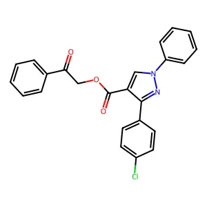 2-oxo-2-phenylethyl 3-(4-chlorophenyl)-1-phenyl-1H-pyrazole-4-carboxylate structure