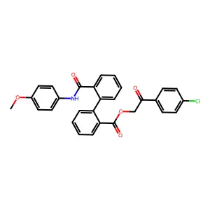 [2-(4-Chlorophenyl)-2-oxoethyl] 2-[2-[(4-methoxyphenyl)carbamoyl]phenyl]benzoate structure